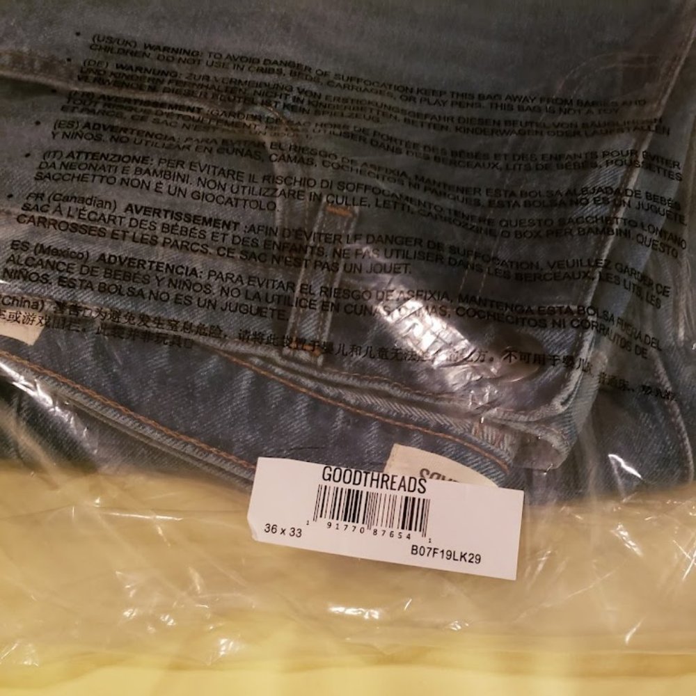Goodthreads Men's Straight-Fit Jeans 36x33 NEW medium Blue - Picture 7 of 10